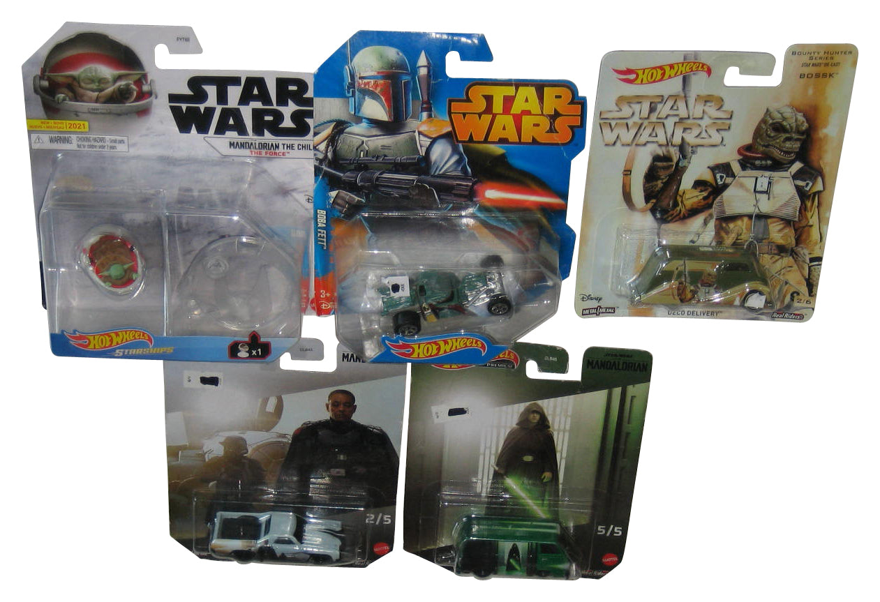 Star Wars Starship Real Riders Hot Wheels Lot - (The Child, Boba Fett, Bossk & More)