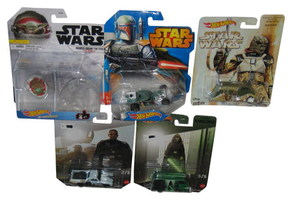 Star Wars Starship Real Riders Hot Wheels Lot - (The Child, Boba Fett, Bossk & More)