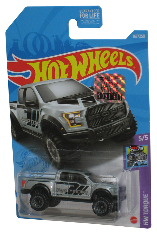 Hot Wheels HW Torque 5/5 (2020) Gray '17 Ford F-150 Raptor Toy Truck 167/250 - (Cracked Plastic)