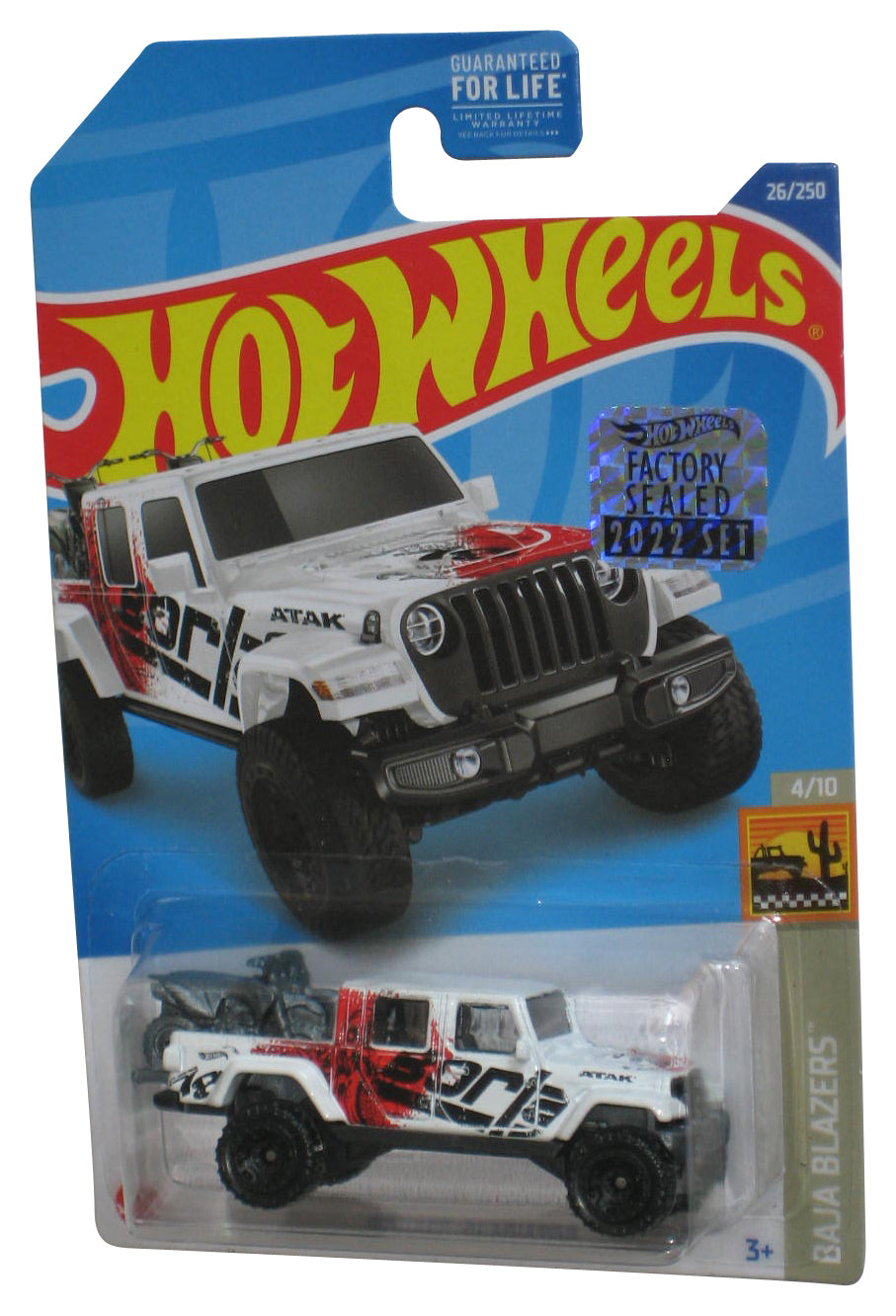 Hot Wheels Baja Blazers 4/10 (2021) White '20 Jeep Gladiator Toy Truck 26/250 - (Factory Sealed Sticker)