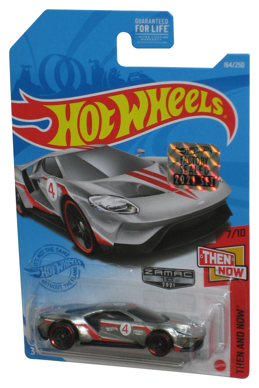 Hot Wheels Then And Now 7/10 (2021 Zamac 10 Silver '17 Ford GT Toy Car 164/250 - (Factory Sealed Sticker)