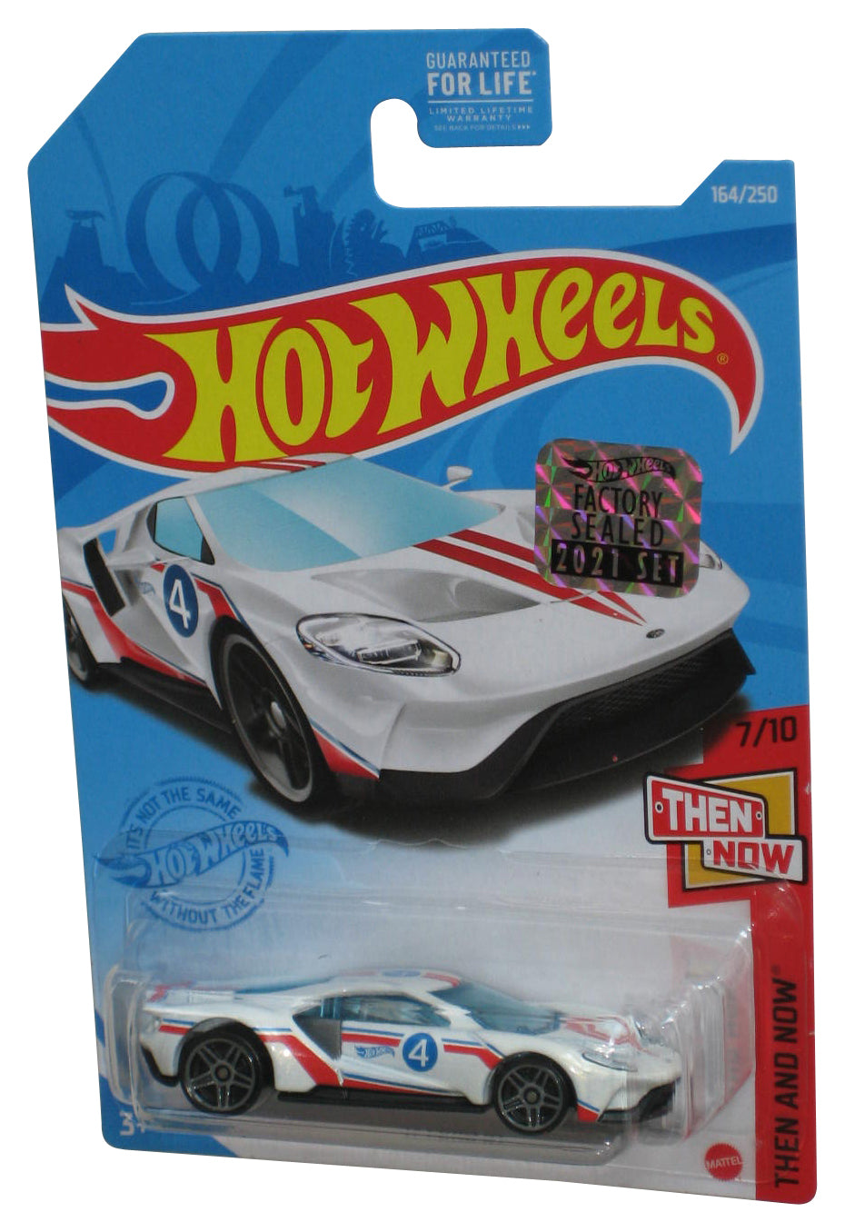 Hot Wheels Then And Now 7/10 (2020) White '17 Ford GT Toy Car 164/250 - (Factory Sealed Sticker)