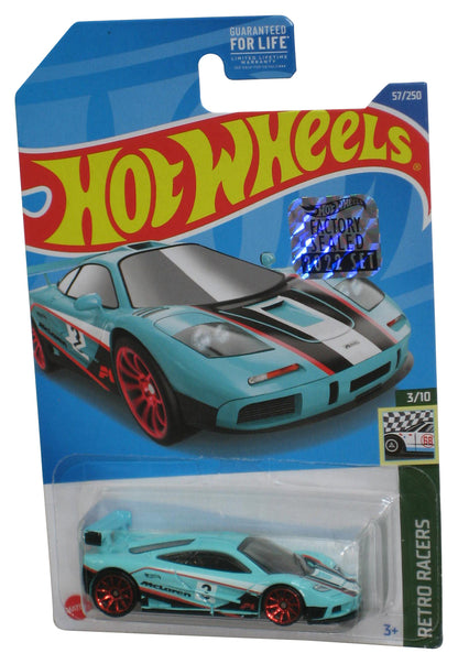 Hot Wheels McLaren F1 GTR Retro Racers 3/10 (2021) Blue Turquoise Toy Car 57/250 - (Factory Sealed Sticker)