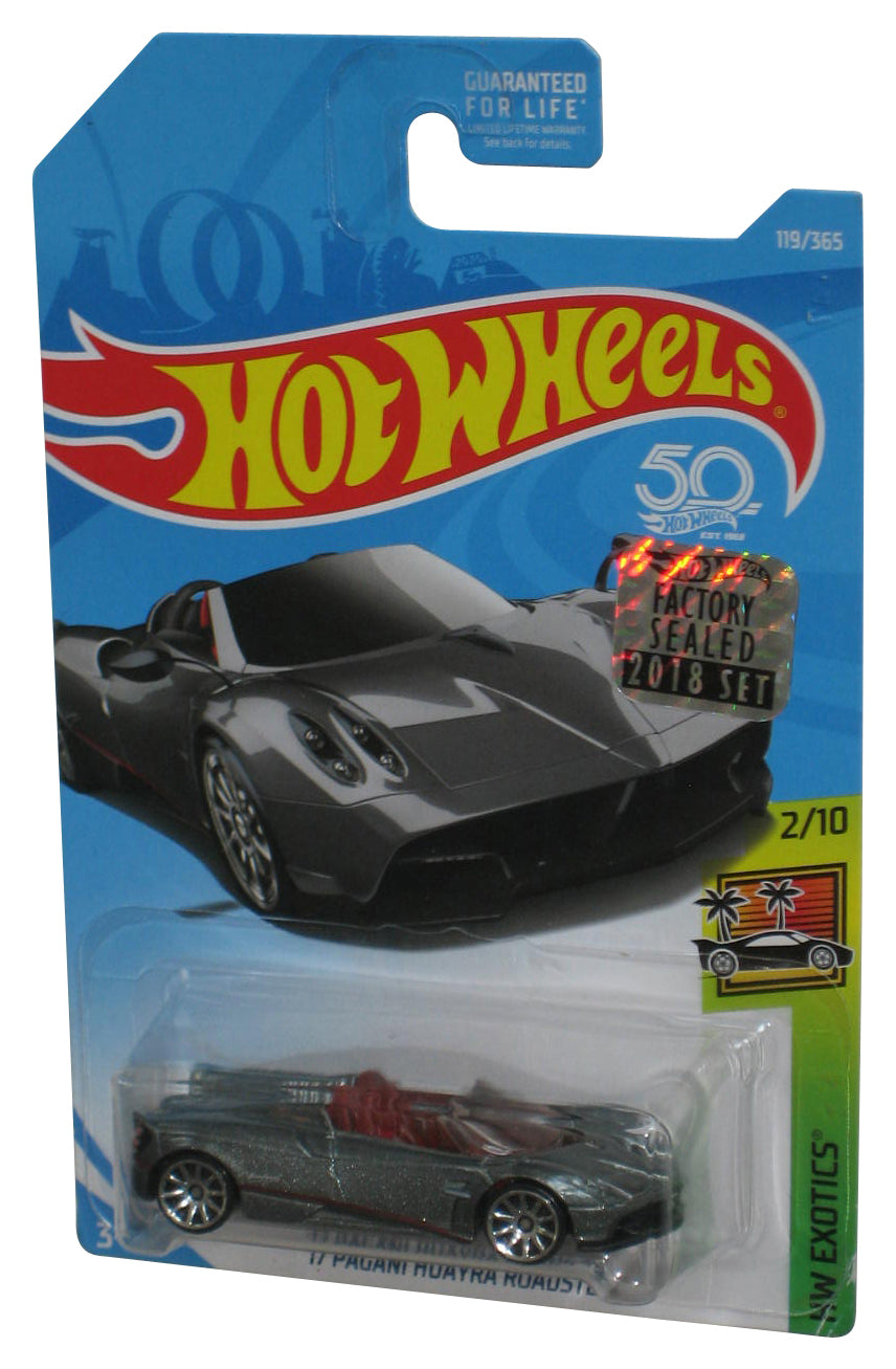 Hot Wheels HW Exotics 2/10 (2017) Gray '17 Pagani Ghuayra Roadster Toy Car 119/365 - (Factory Sealed Sticker)