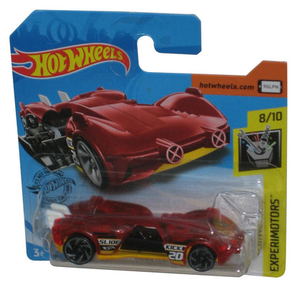 Hot Wheels Experimotors 8/10 (2018) Red Slide Kick Toy Car 46/250 - (Short Card)