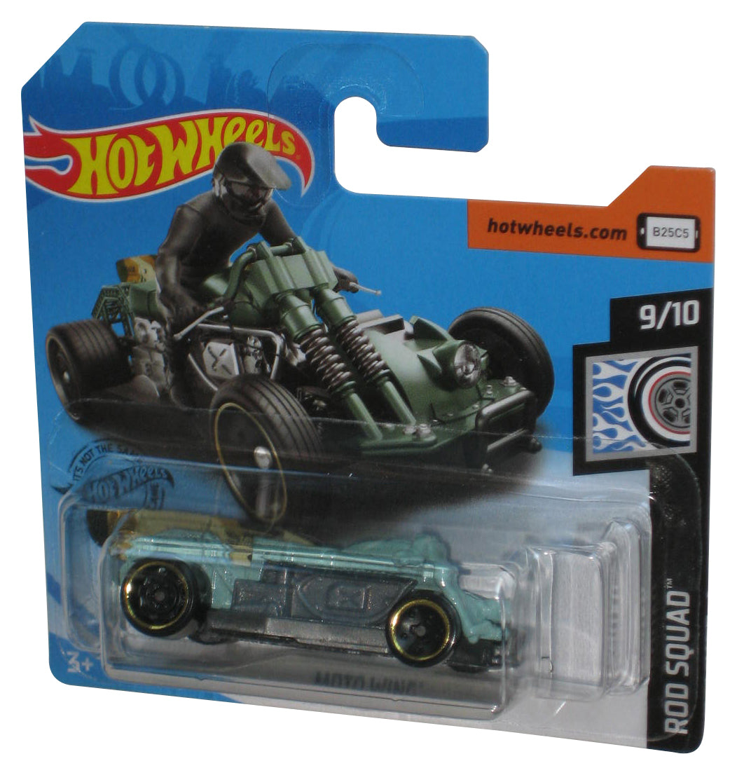 Hot Wheels Rod Squad 9/10 (2017) Green Moto Wing Toy Car 96/250 - (Short Card)