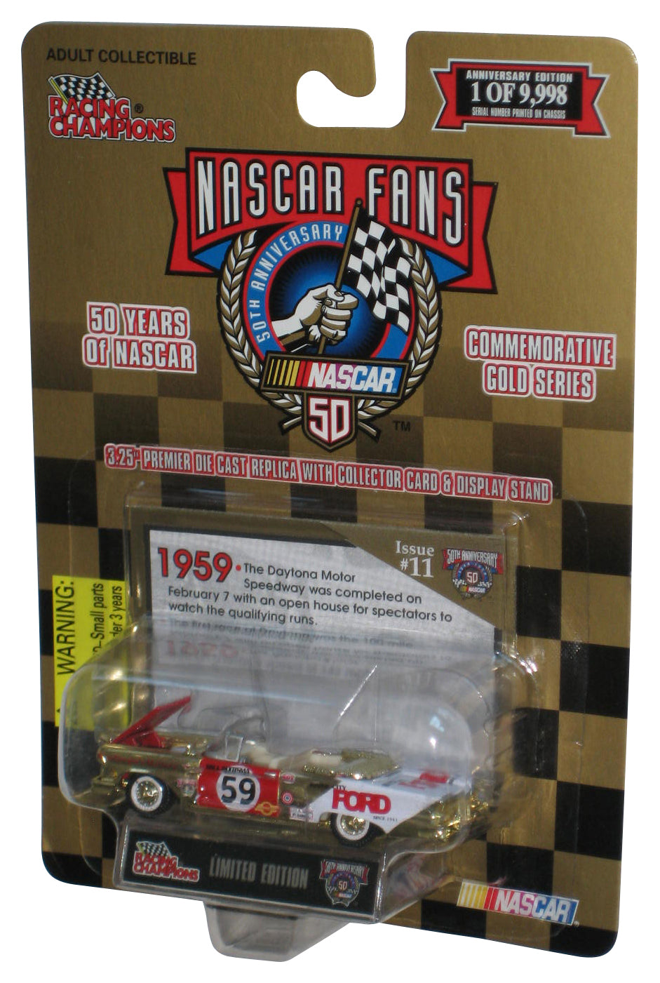 Racing Champions Nascar Fans (1998) Gold Issue #11 1959 Ford Paul Budisma Toy Car