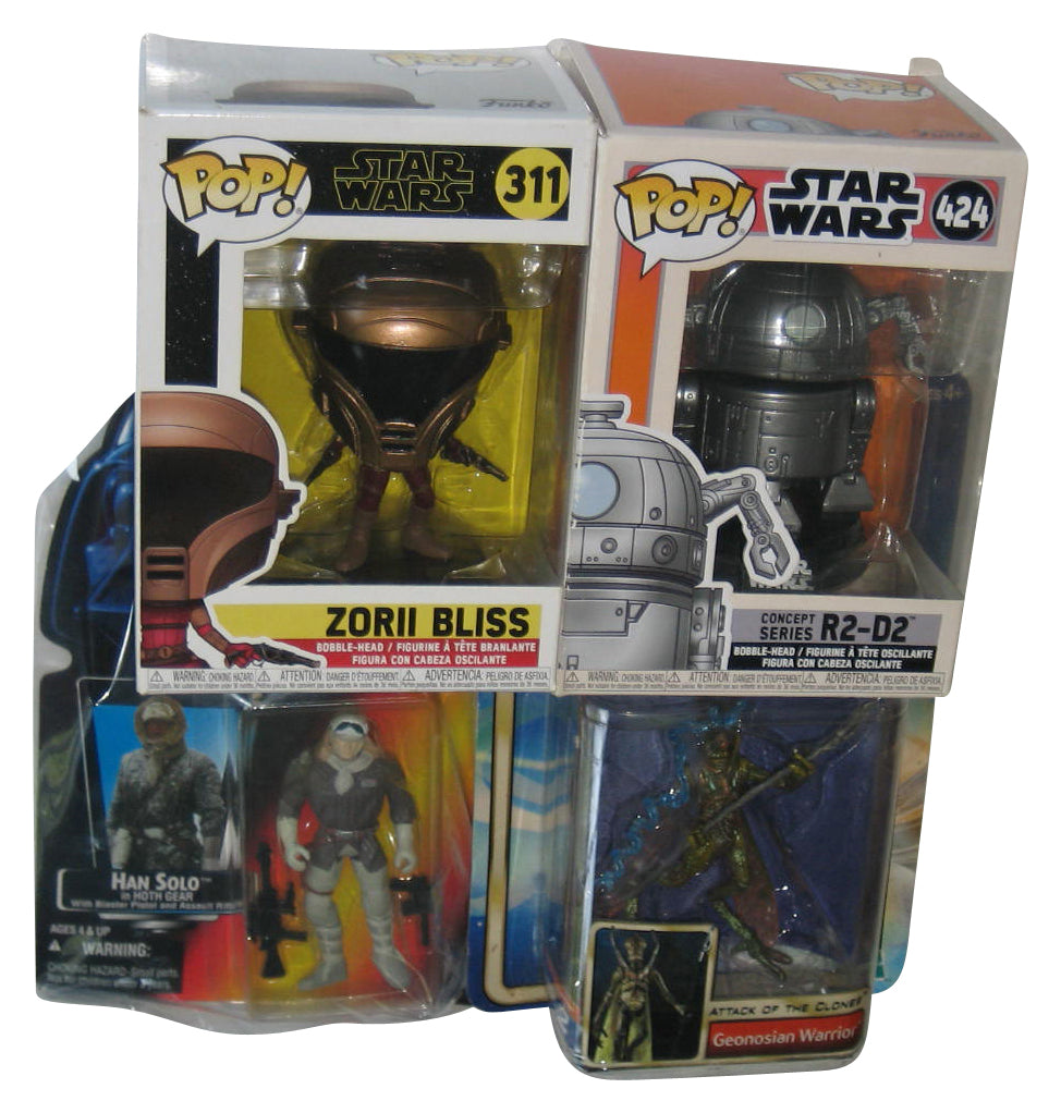 Star Wars Figure & Funko Pop Lot - (Han Solo, Geonosian Warrior, Zorii Bliss & R2-D2)