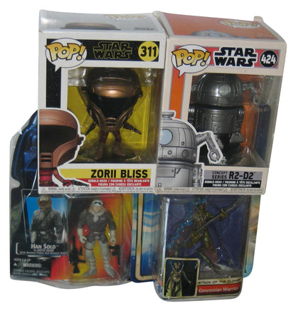 Star Wars Figure & Funko Pop Lot - (Han Solo, Geonosian Warrior, Zorii Bliss & R2-D2)