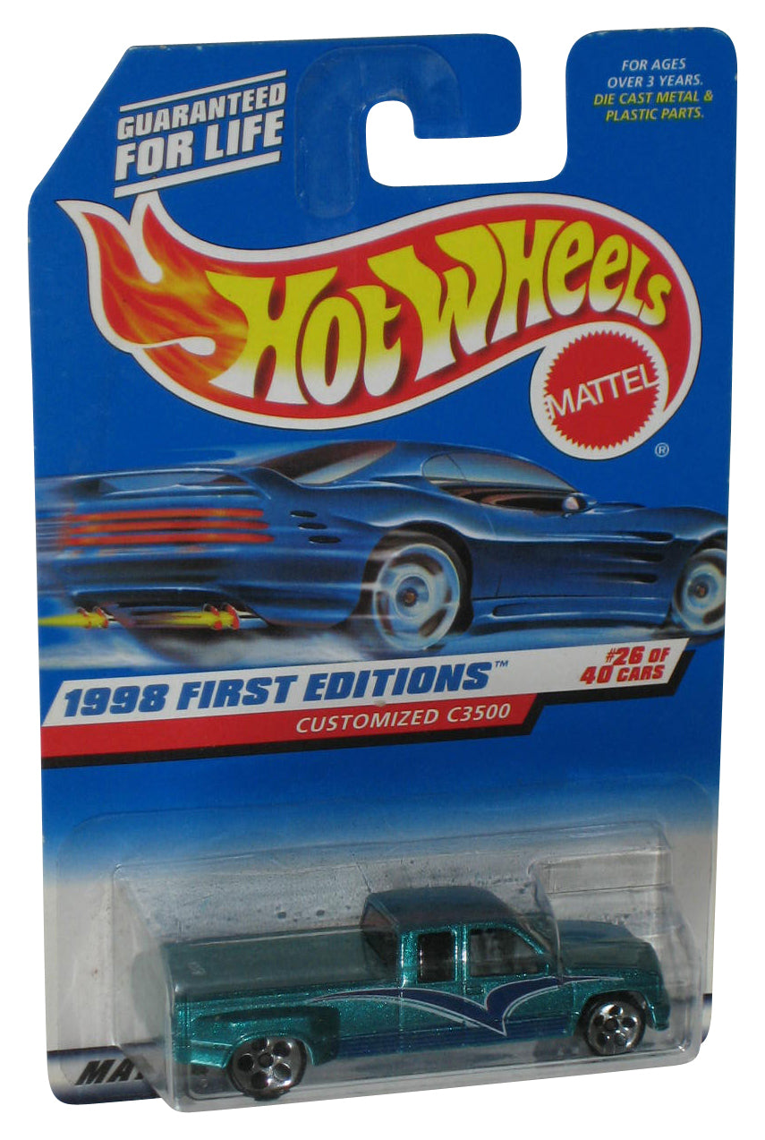 Hot Wheels 1998 First Editions 26/40 Teal Customized C3500 Toy Truck #663