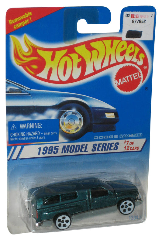 Hot Wheels 1995 Model Series Dodge Ram 1500 Green Truck Toy 7/12 - (Dented Plastic)
