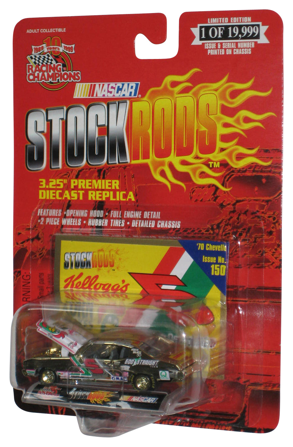 Nascar Racing Champions (1999) Stock Rods 3.25" Gold Premier Diecast Replica Toy Car