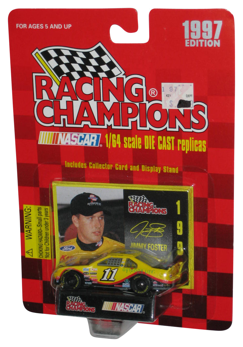 Nascar Racing Champions (1997) Yellow Jimmy Foster Ford Thunderbird Toy Car