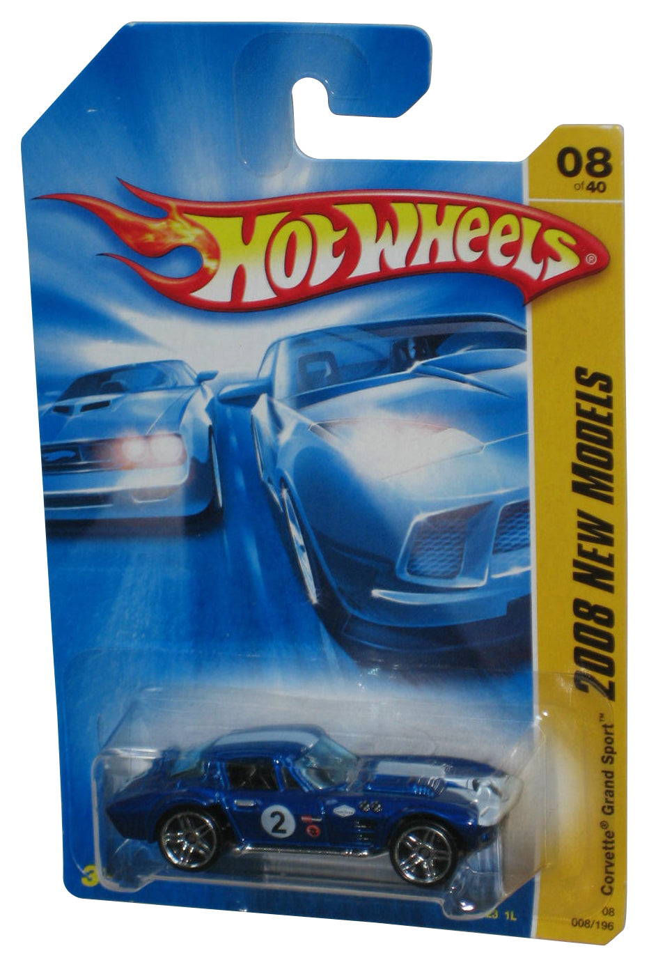 Hot Wheels 2008 New Models 08/40 Blue Corvette Grand Sport Toy Car 008/196
