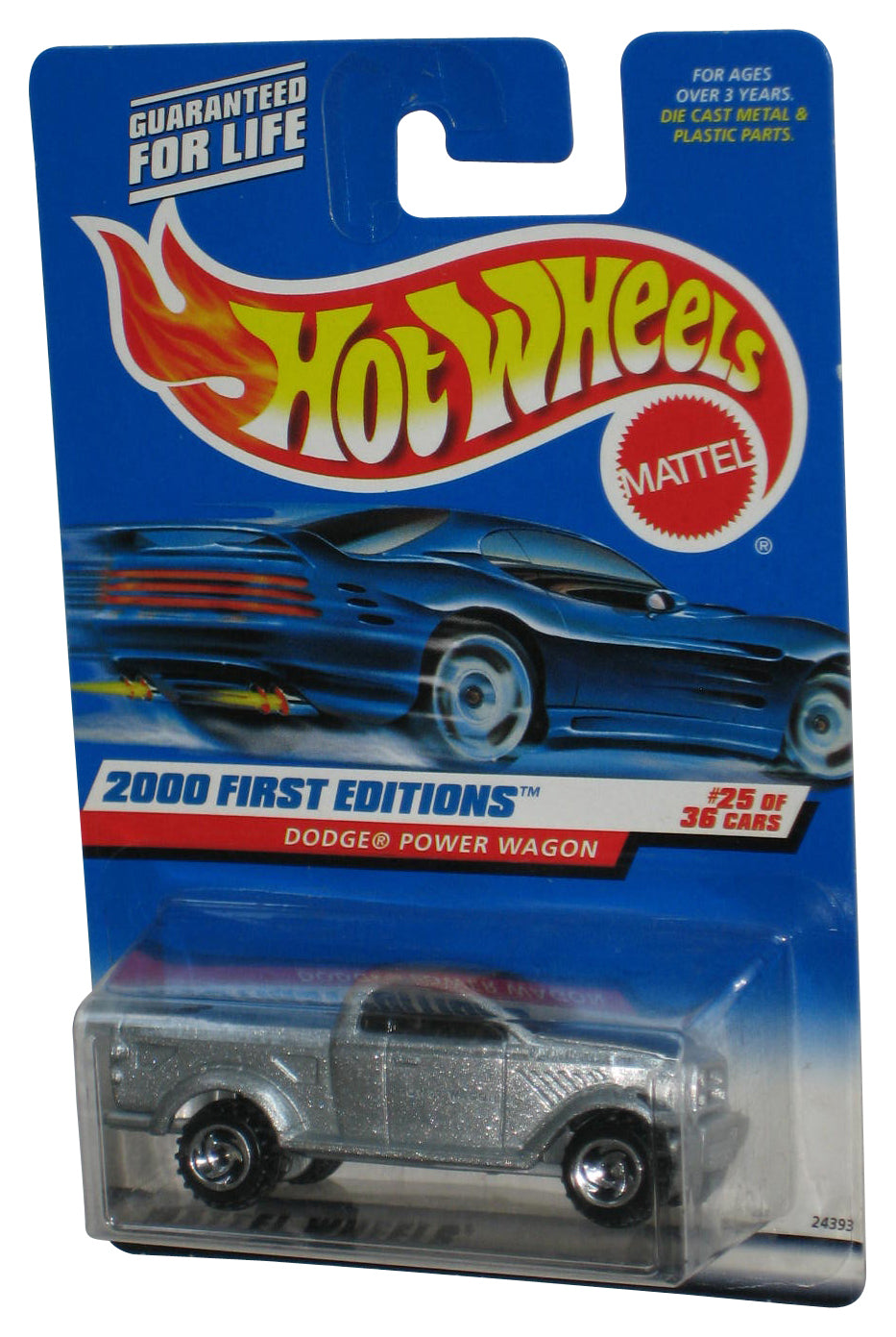 Hot Wheels 2000 First Editions 25/36 Silver Dodge Power Wagon Toy Truck #085