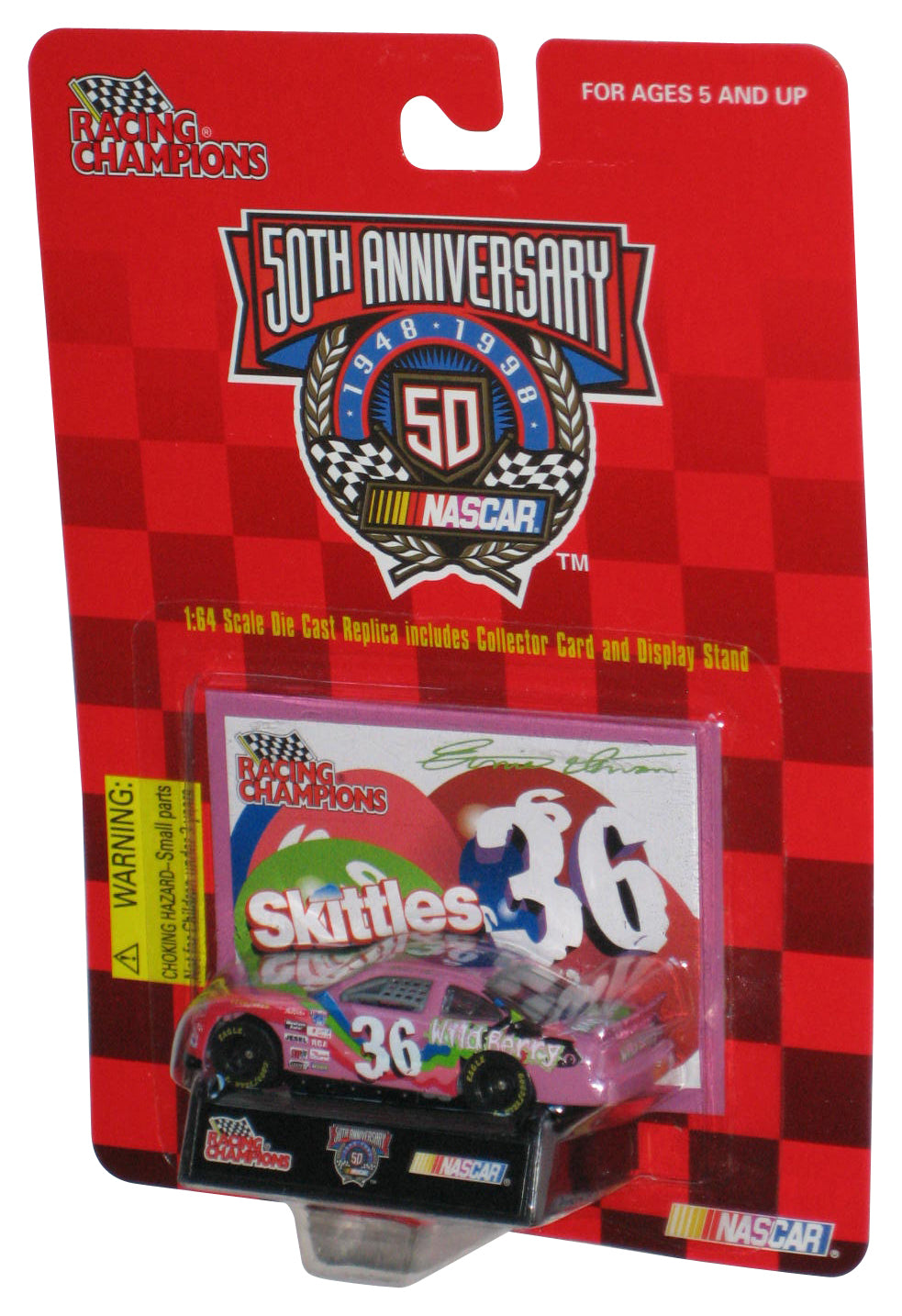 Nascar Racing Champions (1998) 50th Pink Wild Berry Skittles Toy Car #36