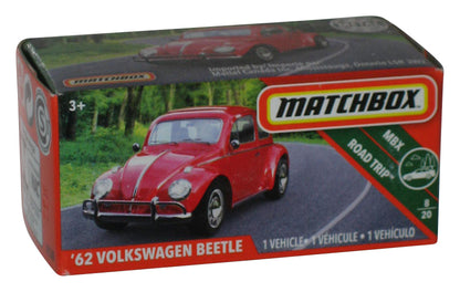 Matchbox MBX Road Trip 8/20 (2019) Red '62 Volkswagen Beetle Power Grabs Box Toy Car 12/100