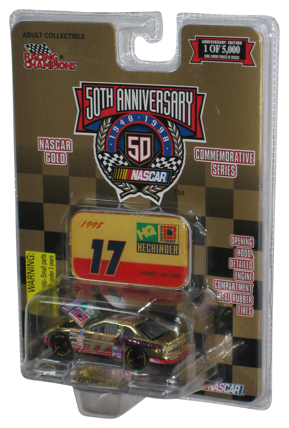 Nascar Racing Champions (1998) Gold Darrell Waltrip 1:64 Commemorative Toy Car #17