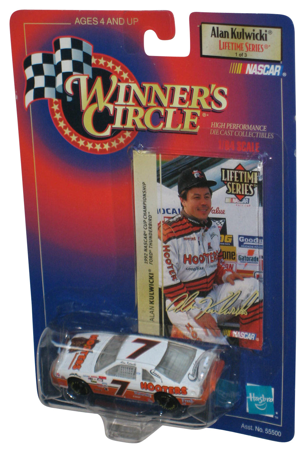 Winner's Circle Lifetime Series Alan Kulwicki Hooters (1998) Hasbro White & Orange Toy Car