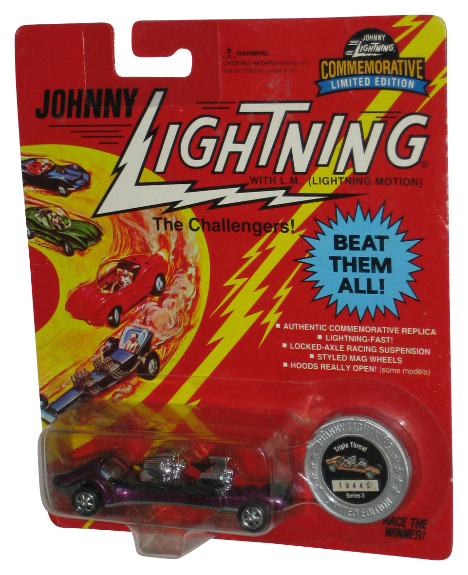 Johnny Lightning The Challengers (1995) Series 2 Purple Triple Threat Toy Car