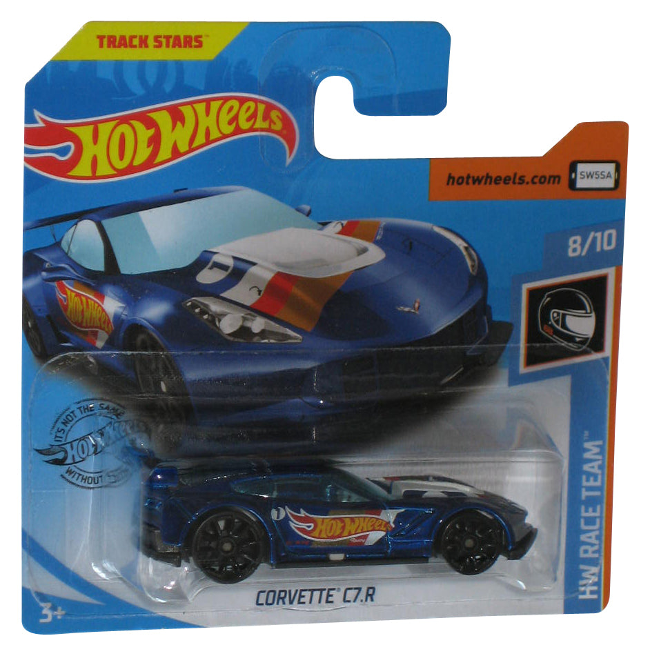 Hot Wheels Corvette C7.R (2017) HW Race Team 8/10 Blue Toy Car 193/250 - (Short Card)