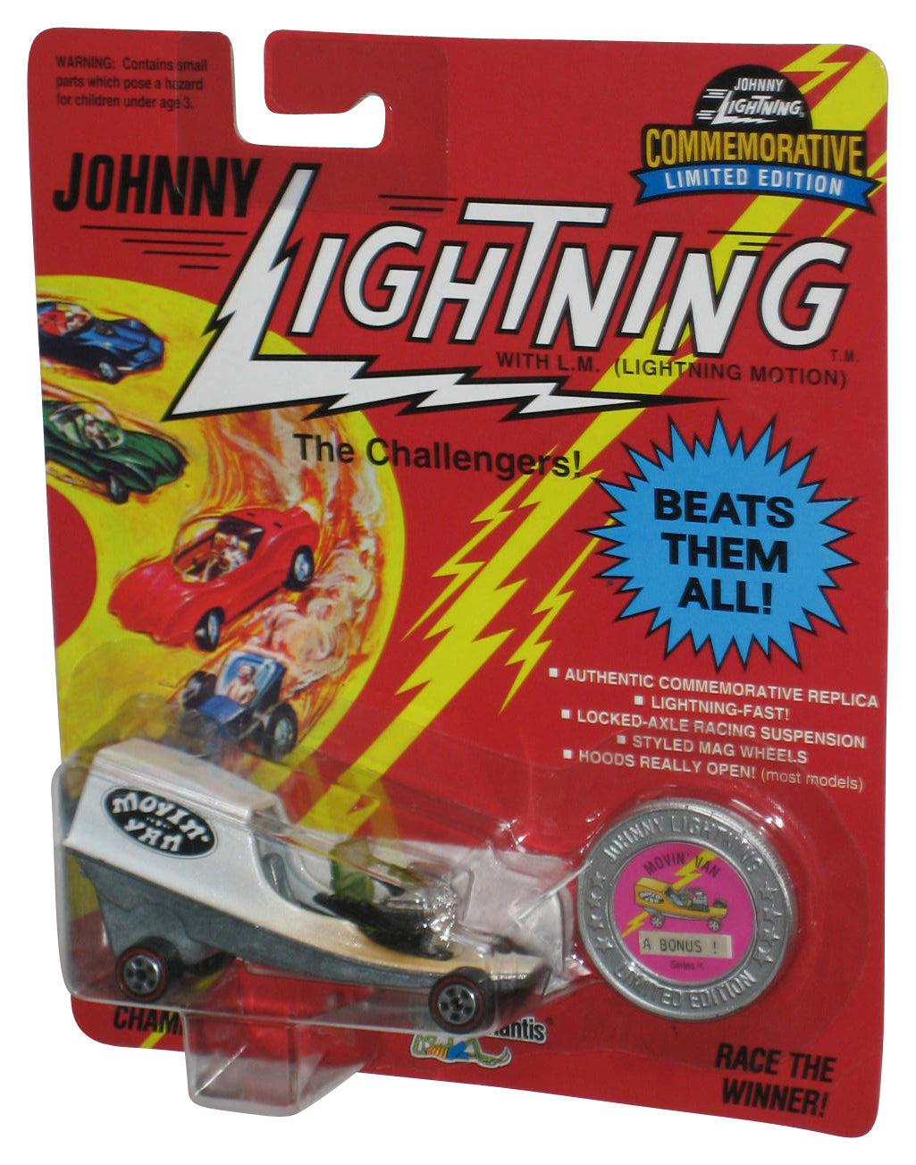 Johnny Lightning Movin' Van (1993) A Bonus Series K White Toy Car