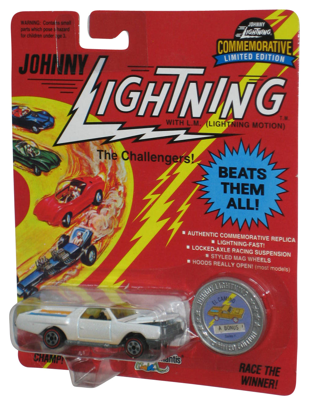 Johnny Lightning The Challengers (1993) White El Camino A Bonus Series K Toy Car