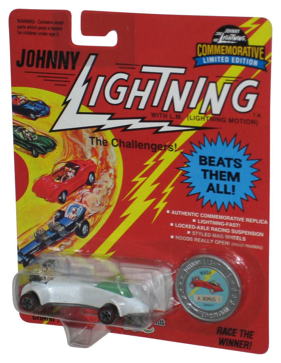 Johnny Lightning The Challengers (1993) White Wasp A Bonus K Toy Car