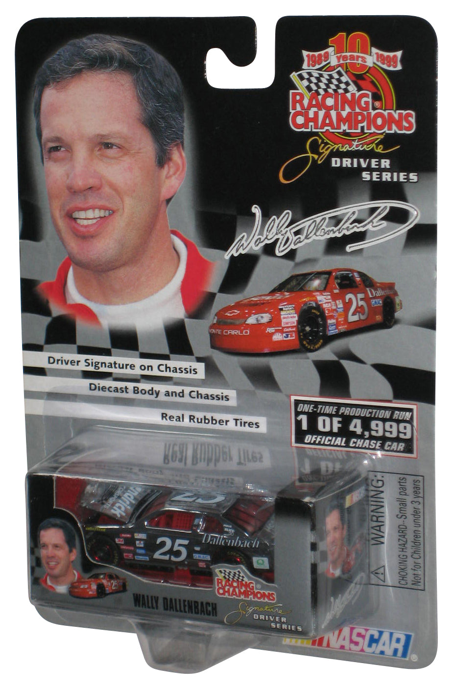 Nascar Racing Champions (1999) Silver Chrome Wally Dallenbach Driver Series Toy Car