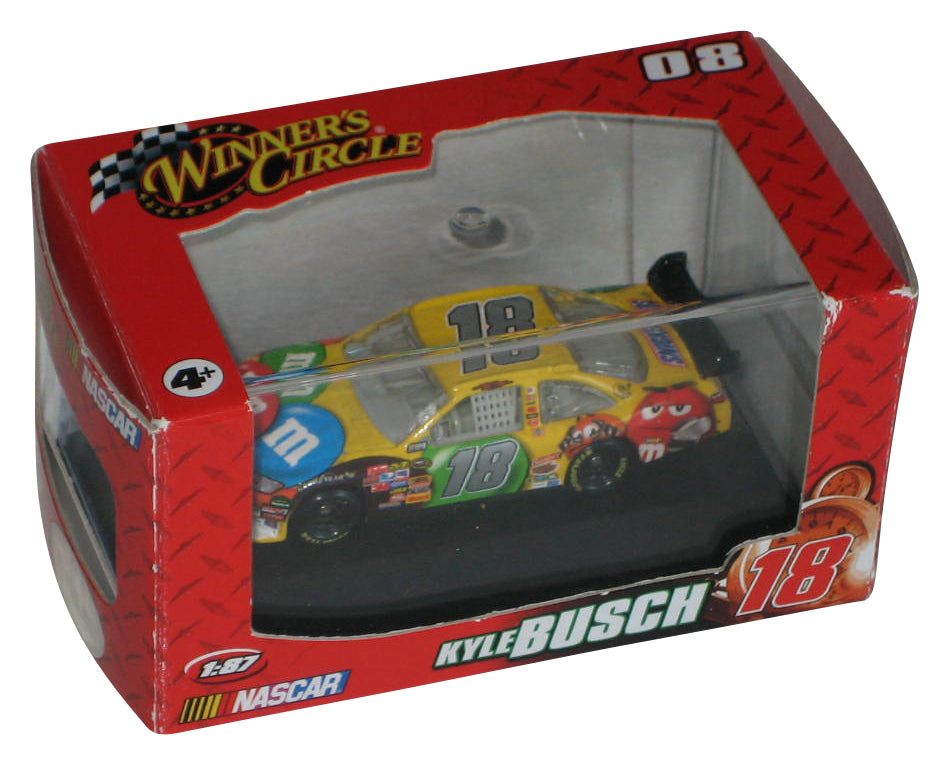 Nascar Winner's Circle (2008) Kyle Busch 1:87 Scale M&M's Yellow Box Toy Car #18