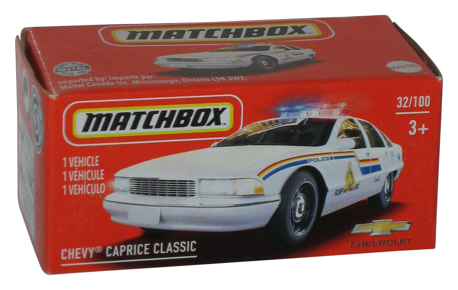 Matchbox Chevy Caprice Classic (2020) White Power Grabs Box Toy Car 32/100