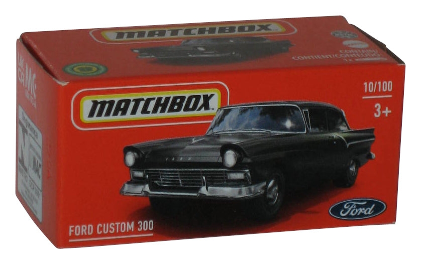 Matchbox Black Ford Custom 300 (2022) Power Grabs Box Toy Car 10/100