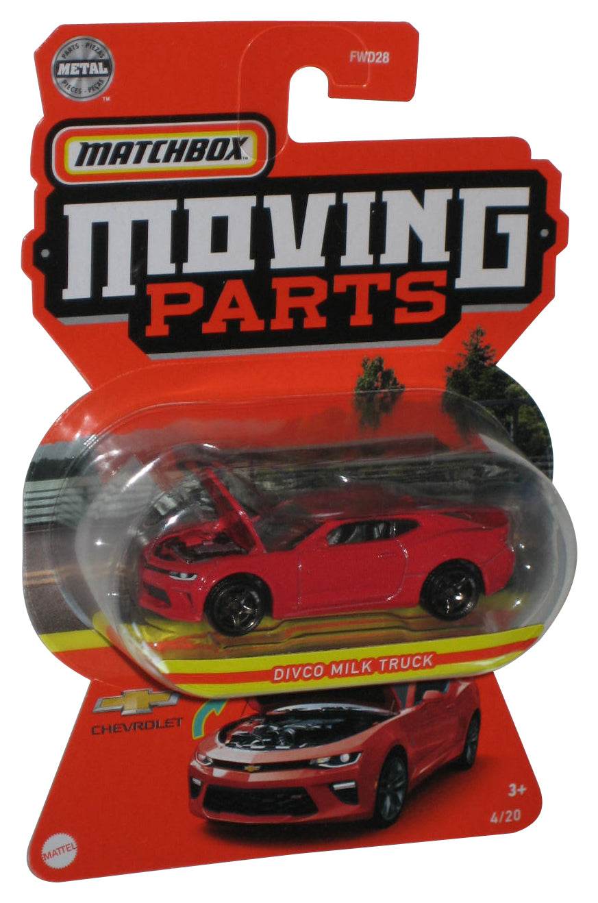 Matchbox Moving Parts (2020) Red 2016 Chevy Camaro Toy Car 4/20 - (Name Tag Error)