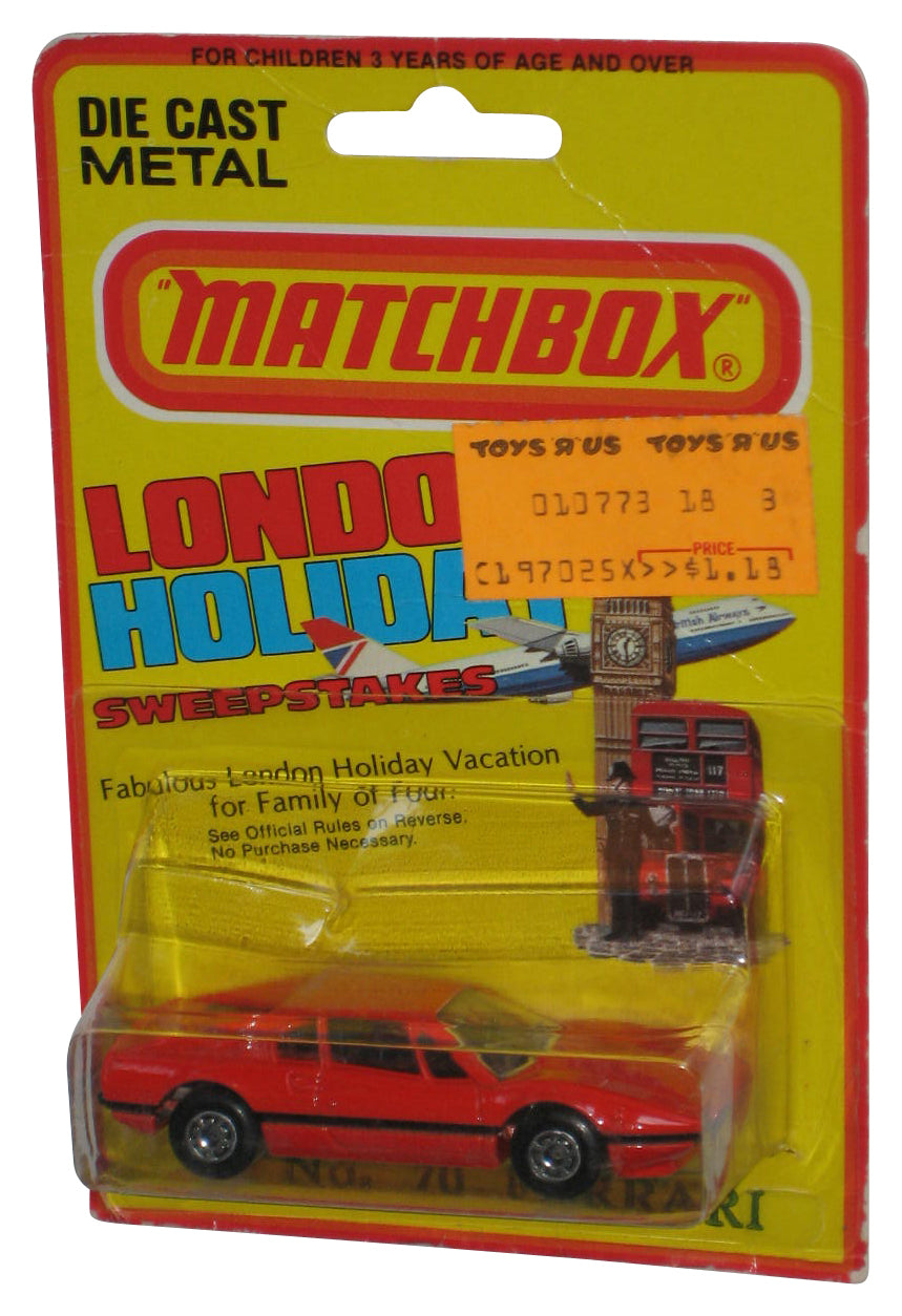 Matchbox Red Ferrari (1981) Lesney No. 70 Toy Car - (London Holiday Card)