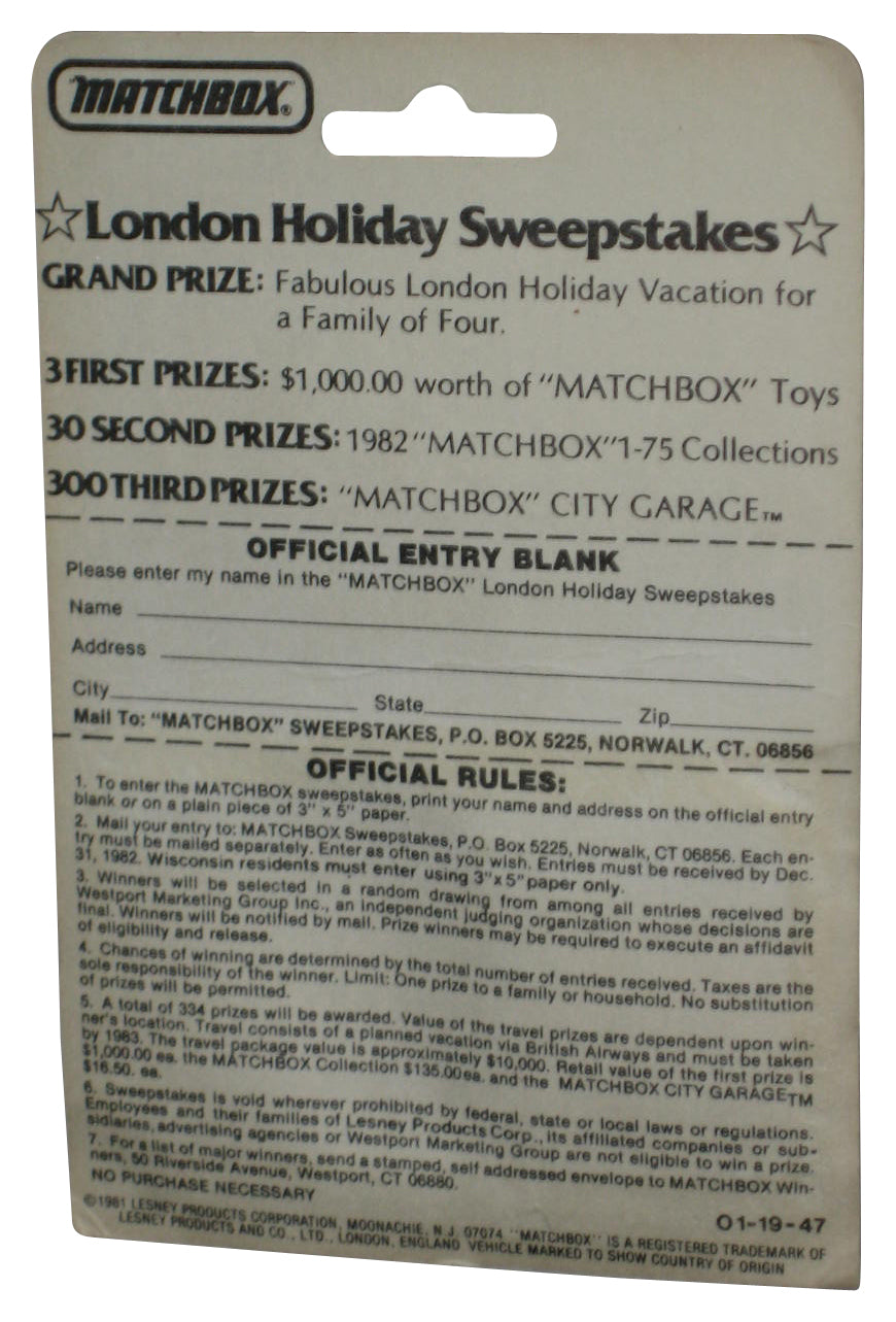 Matchbox Hondorora (1981) Lesney No. 18 Yellow Motorcycle Toy - (London Holiday Card)