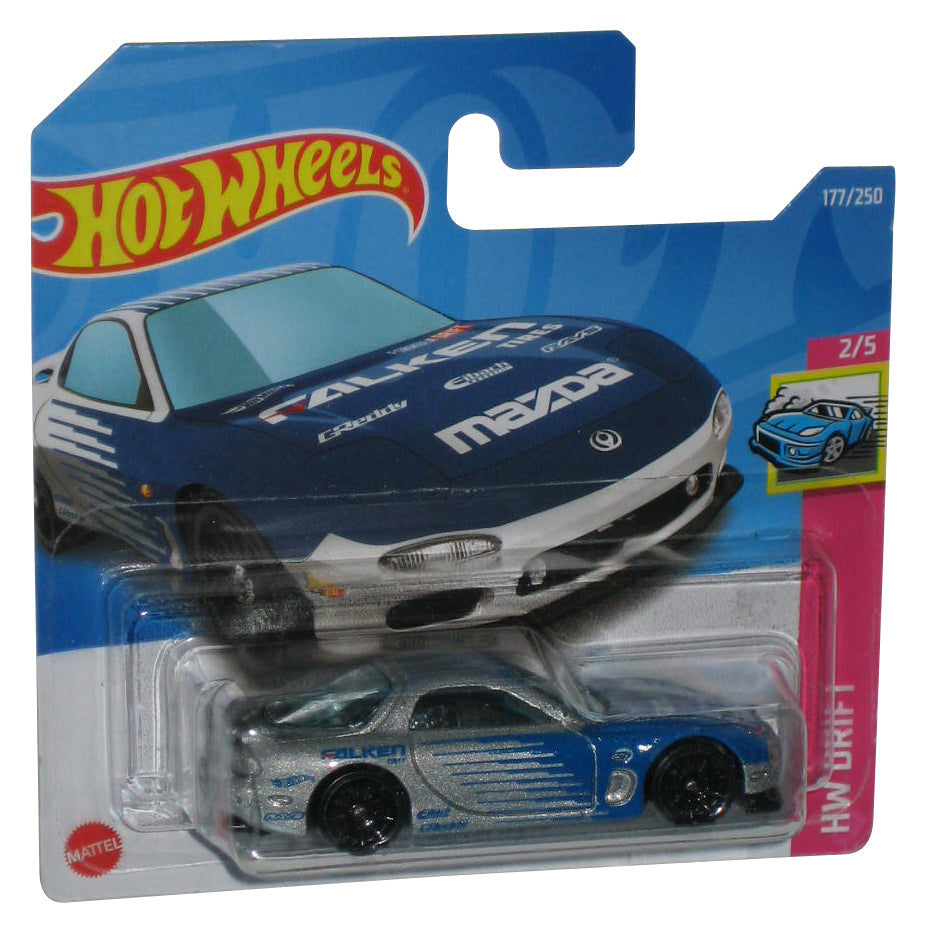 Hot Wheels HW Drift 2/5 (2021) Blue '95 Mazda RX-7 Toy Car 177/250 - (Short Card)