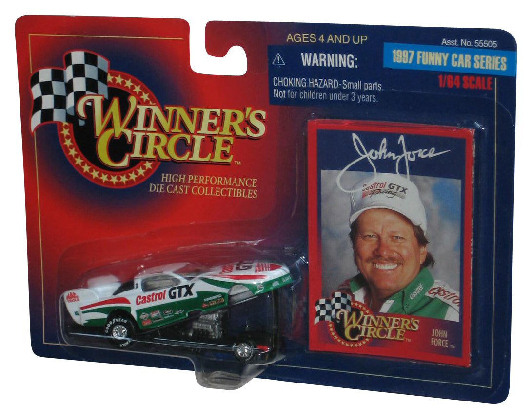 Winner's John Force 1997 Funny Car Series Circle Castrol GTX White & Green Toy Car