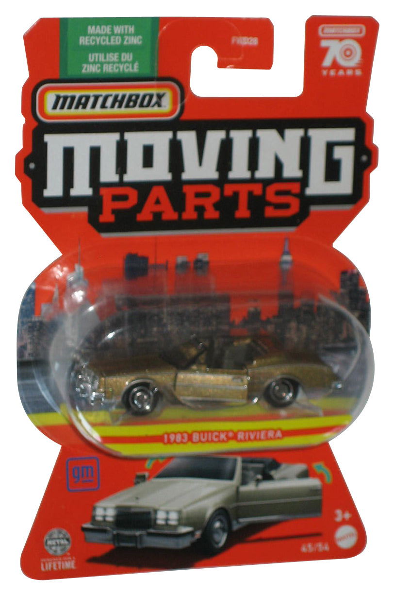 Matchbox Moving Parts (2022) Gold 1983 Buick Riviera Toy Car 45/54