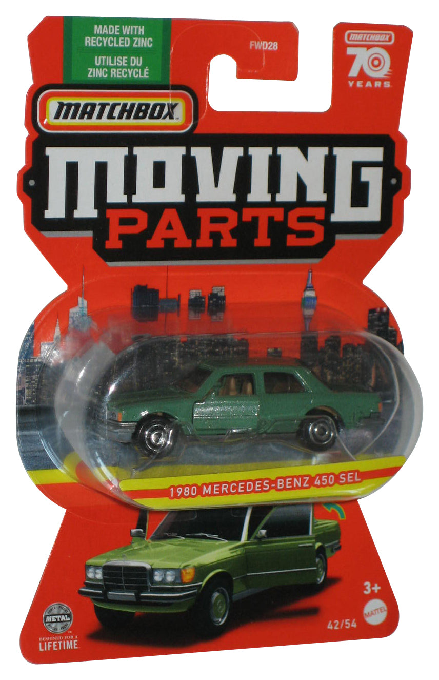 Matchbox Moving Parts (2022) Green 1980 Mercedes-Benz 450 SEL Toy Car 42/54