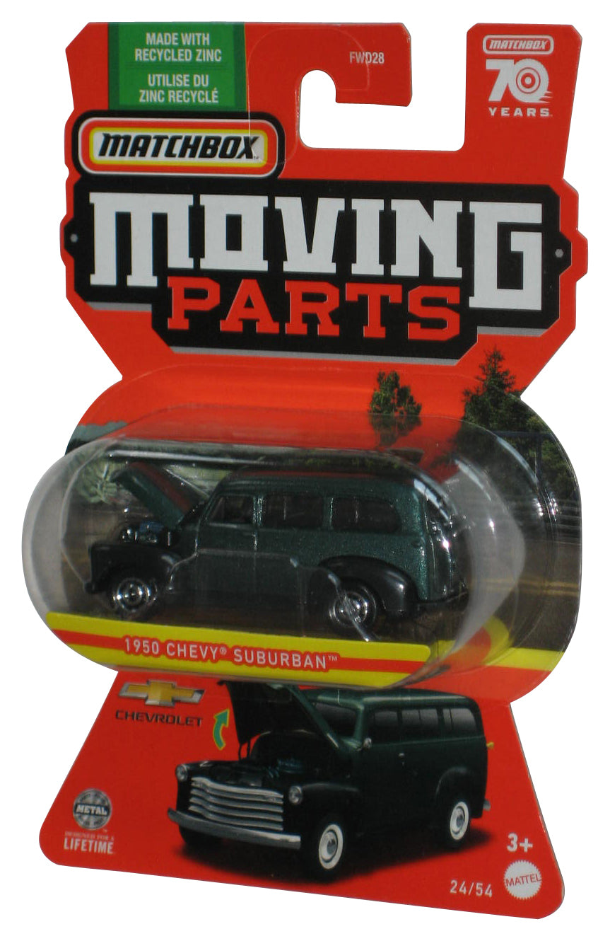 Matchbox Moving Parts (2022) Green 1950 Chevy Suburban Toy Car 24/54