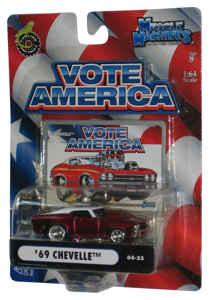 Muscle Machines Vote America '69 Chevelle (2004) Funline Red Toy Car 04-33