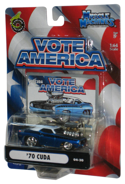 Muscle Machines Vote America '70 Cuda (2004) Funline Blue Toy Car 04-30