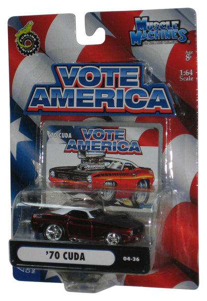 Muscle Machines Vote America '70 Cuda (2004) Funline Red Toy Car 04-36