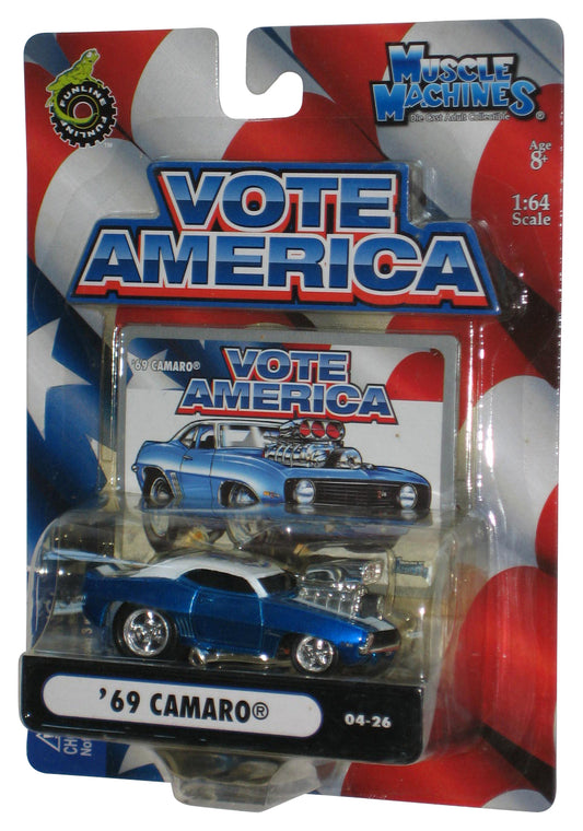Muscle Machines Vote America '69 Camaro (2004) Funline Blue Toy Car 04-26
