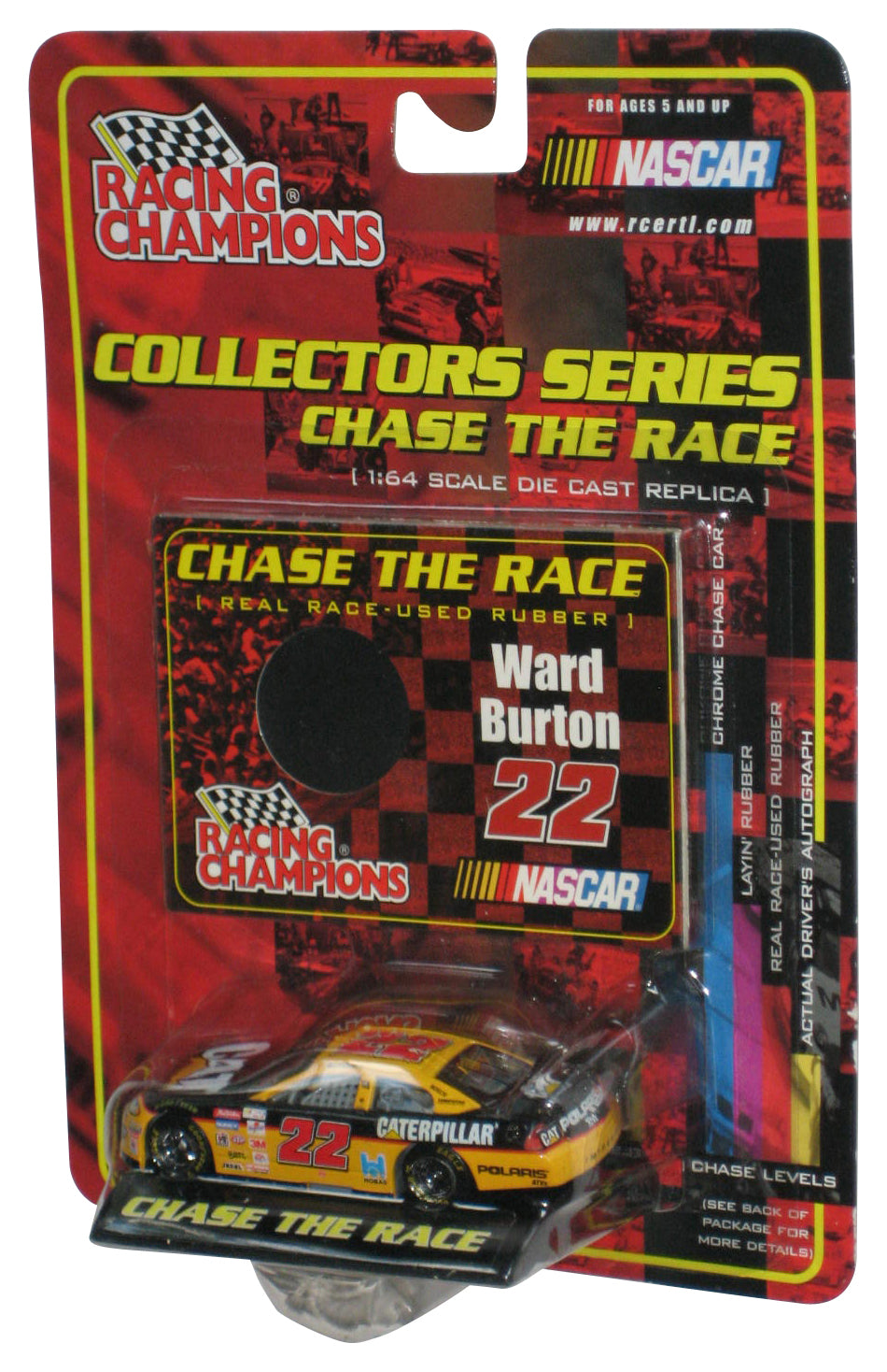 Nascar Racing Champions (2001) Chase The Race Ward Burton Yellow Toy Car #22