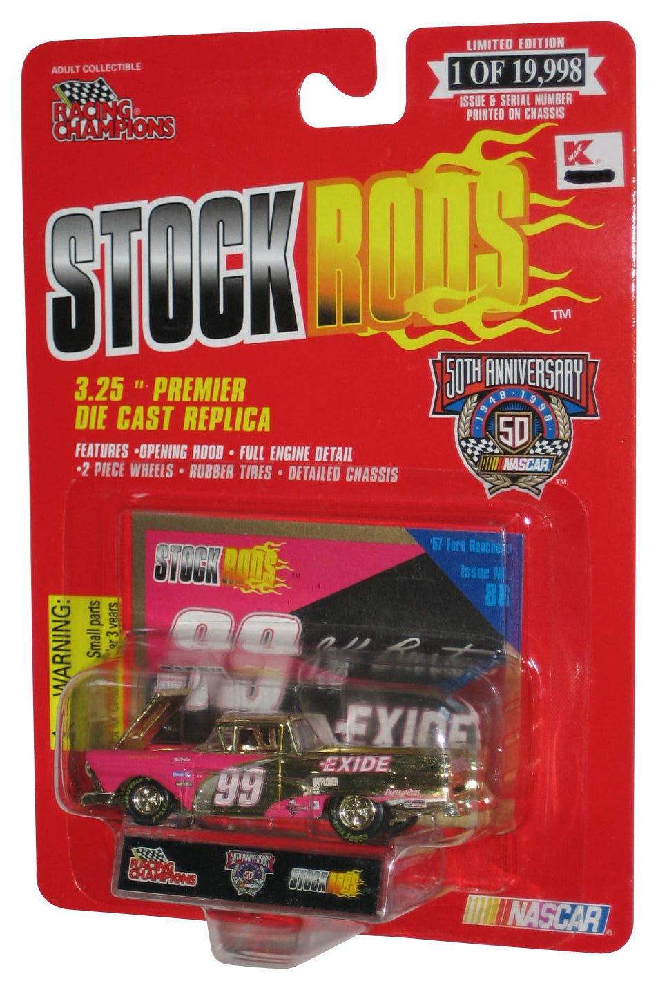Racing Champions Stock Rods 50th Gold & Pink Ecide '57 Ford Ranchero Toy Truck #99