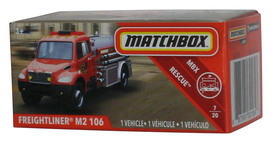Matchbox MBX Rescue 7/20 Freightliner M2 106 (2018) Power Grabs Box Red Toy Truck 48/100