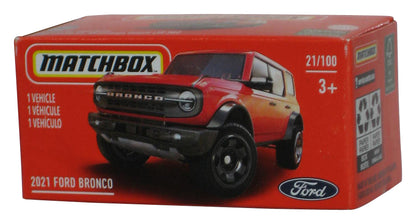 Matchbox 2021 Ford Bronco (2020) Mattel Power Grabs Box Red Toy Car 21/100