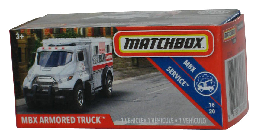 Matchbox MBX Service 16/20 Armored Truck (2018) Power Grabs Box White Toy Truck 85/100