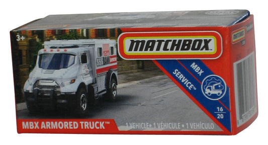 Matchbox MBX Service 16/20 Armored Truck (2018) Power Grabs Box White Toy Truck 85/100